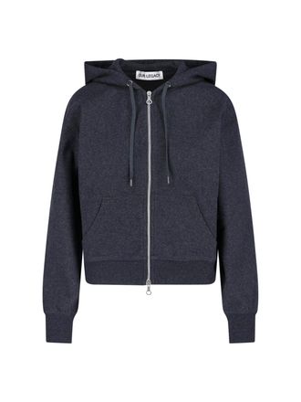Our Legacy Dark Heathered Zip-Up Cropped Hoodie