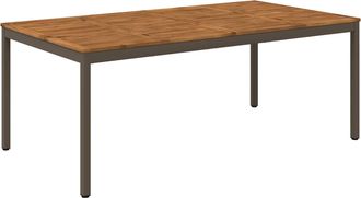 vidaXL Mesa De Cena De Jard&iacute;n Natural Y Caf&eacute; 196 X 100,5 X 75 Cm Vidaxl