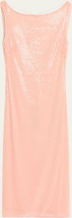 Toccin Wendolyn Embellished Cowl-Back Midi Dress