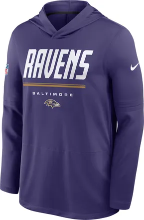 Nike Baltimore Ravens Sideline Nike Mens Dri-FIT NFL Long-Sleeve Hooded Top in Purple | 03B9061Y8G-TG4