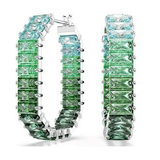 Swarovski Matrix Baguette Hoops - Dames - Accessoires - Groen - Maat: ONE Size