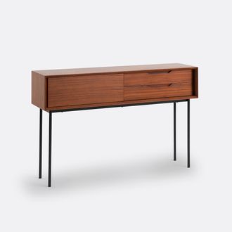 La Redoute Interieurs Console met 1 deur, 2 lades, notenhoutfineer, NOYETO