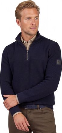 Casamoda trui Casa Moda donkerblauw effen half zip