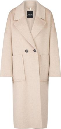 Marc Cain Luxe Oversized Jas - Dames - Mantel - Beige - M - Wol - Jassen