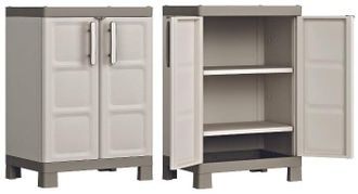 Keter Armario Bajo De Resina Con Cerradura Y 2 Puertas Decorado Jard&iacute;n Exterior Excellence Keter