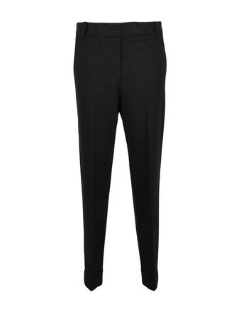 Kiltie Tapered Leg Stretch Trousers with Zip Closure and Pockets