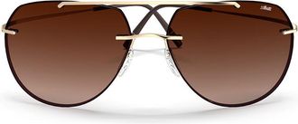 Silhouette TMA Collection Nash 8744/75 7730 Mens Sunglasses Gold Size 59