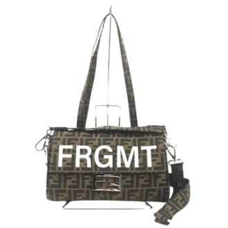 Fendi Pre-owned Cross Body Bags, male, Brown, Size: ONE SIZE Pre-owned Canvas Shoulder Tote Bag