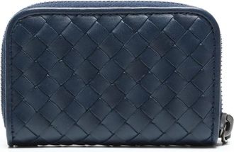 Bottega Veneta 2012-2015 Intrecciato zip coin wallet - unisex - Calf Leather/Calf Leather - One Size - Blue