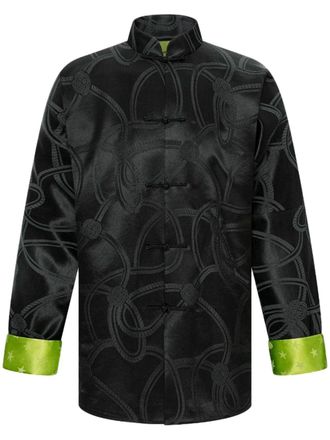 Shanghai Tang Tang two-tone jacket - men - Silk/Wool/Silk - 48 - Black