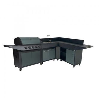 COOK IN GARDEN Cocina Burn 80 Premium Con Esquina