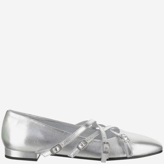 Carel Silver Leather Ballet Flats
