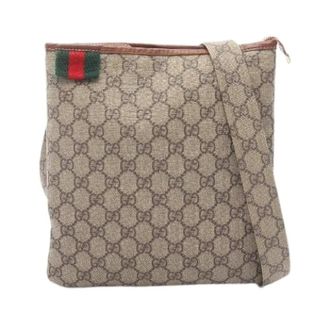 Gucci Pre-owned Cross Body Bags, female, Beige, Size: ONE SIZE Pre-owned GG Supreme PVC Coated Canvas Leather Shoulder Bag