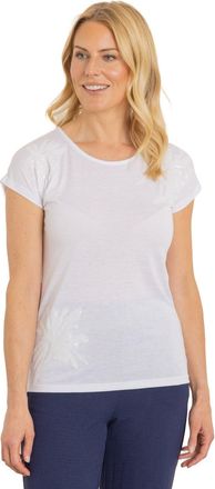 Klass Sequinned Short Sleeve Jersey Top - White - L