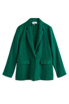 Michael Stars Womens Lottie Linen Blazer In Ivy