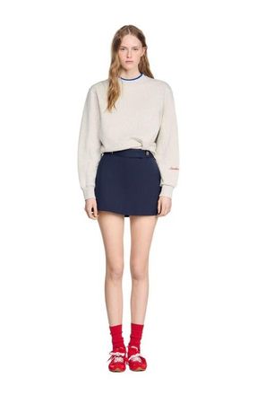 Sandro Striped wool skort in Navy Blue at Nordstrom, Size 36 Eu