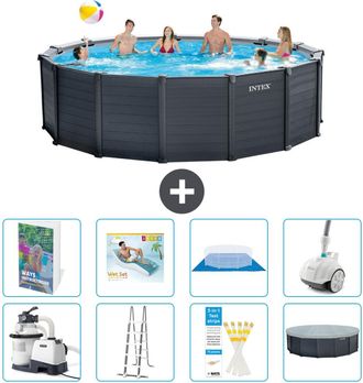 Intex Piscina Graphite Panel Redonda - 478x124 Cm - 9-piezas S584