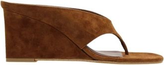 Bianca Di Schoenen, Dames, Bruin, 38 EU, Leer, Sandal met middelhoge sleehak