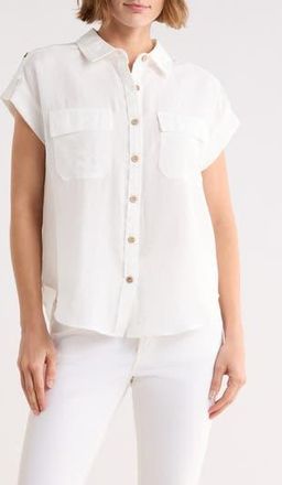 Blu Pepper Button Front Shirt in White at Nordstrom Rack, Size Medium