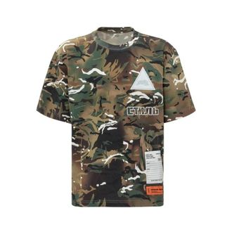 Heron Preston T-Shirts, male, Multicolor, Size: M Camouflage Round Neck T-shirt
