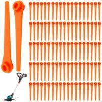 OEM Bluedeer - Paquete De 100 Cuchillas De Pl&aacute;stico De Repuesto Para Desbrozadoras Gardena - Cuchillas De 70 Mm Para Desbrozadoras - Corte Preciso Y R&aacute;pid