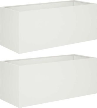 vidaXL Macetero De Jard&iacute;n 2 Uds. Blanco 80 X 40 X 40 Cm Vidaxl