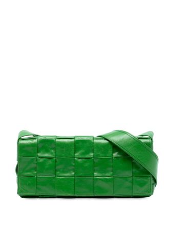 Bottega Veneta 2012-2025 Stretch Paper Calfskin Intrecciato Cassette crossbody bag - Green