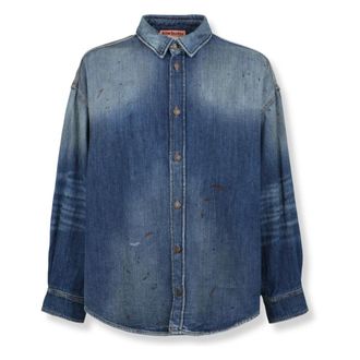 Acne Studios Denim Shirts, male, Blue, Size: 2XS/XS Denim Button-Up Shirt
