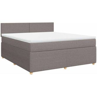 vidaXL Cama Box Spring Con Colch&oacute;n Tela Gris Taupe 180x200 Cm