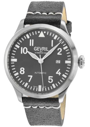 Gevril Group Mens Vaughn 43505 Swiss Automatic Sellita SW200 Watch - Grey - One Size