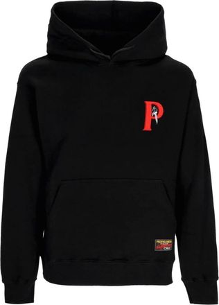 PROPAGANDA Zwarte Crime Hoodie met Kangoeroezak - Heren - Hoodies - Zwart - S - Katoen - Hoodies & sweatvesten
