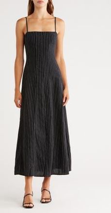Rag & Bone Bianca Pinstripe Midi Dress in Black Stripe at Nordstrom Rack, Size 00