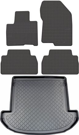OEM Hyundai Santa Fe Iv Tm Suv Desde Agosto De 2018. Juego: Alfombrillas De Goma Para Coche + Alfombrilla Para Maletero