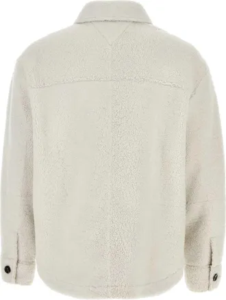 Bottega Veneta Mens Shirt Jacket Beige Lamb Fur