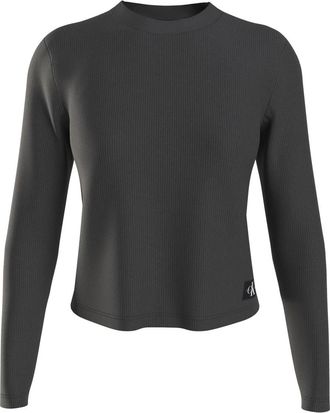Calvin Klein Zwarte Sweaters Slim Fit Ronde Hals - Dames - Ronde hals truien - Zwart - XL - Truien & Vesten