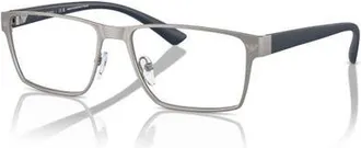 Emporio Armani 55mm Rectangle optical glasses in Grey at Nordstrom