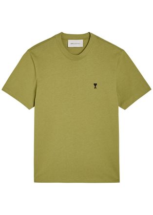 Ami Ami Paris Logo-embroidered Cotton T-shirt - Light Green - Xxl