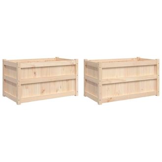 Berkfield Home Garden Planters 2 pcs Solid Wood Pine in Light Tan