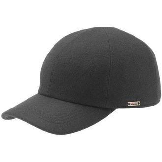 Wigens Mens Wool Baseball Cap with Earflaps in Black at Nordstrom, Size 63