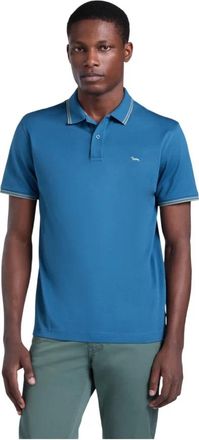 Harmont & Blaine T-shirts en polos China Blue - Heren - Polos - Blauw - L - Katoen - Tops