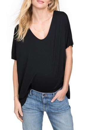 Hatch The Perfect Vee Maternity T-Shirt in Black at Nordstrom, Size 0