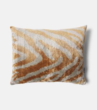 Les-Ottomans Striped silk and cotton velvet cushion