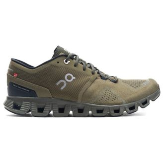 On Cloud X Synthetic Textile Mens Lace Up Trainers - Olive Fir - Size:UK 10.5