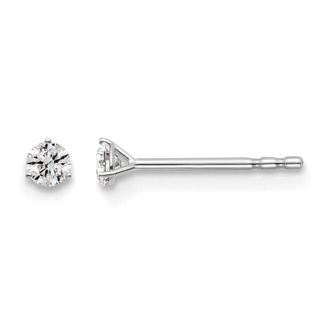 Diamond2Deal 14k White Gold 1/10 ct Round Lab Grown Diamond Stud Earrings VS Clarity, D-E Color