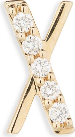 Lana Jewelry 14K Gold Diamond Initial Single Stud Earring in Yellow Gold - X at Nordstrom Rack