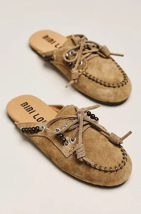 Bibi Lou Beaded Moccasin Mules