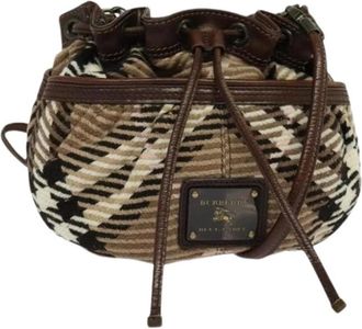 Burberry Pre-owned Bucket Bags, female, Multicolor, Size: ONE SIZE Pre-owned Wool Shoulder Bag