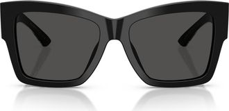 Dolce & Gabbana 55mm Square Sunglasses in Black /Dark Grey at Nordstrom