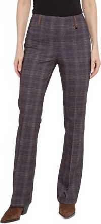 Lyss&eacute; Patterned Pintuck Ponte Baby Boot Pant In Polished Plaid