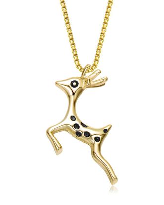 Rachel Glauber 14K Plated Reindeer Pendant